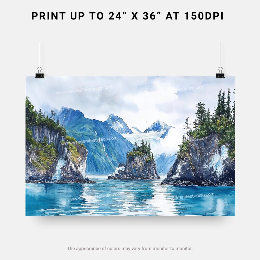 07 - Kenai Fjords National Park Watercolor - Horizontal Art - Digital Download - Print Size.jpg 07 - Kenai Fjords National Park Watercolor - Horizontal Art - Digital Download - Print Size.jpg