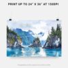 07 - Kenai Fjords National Park Watercolor - Horizontal Art - Digital Download - Print Size.jpg