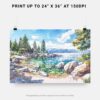 07 - Lake Tahoe Watercolor - Horizontal Art - Digital Download - Print Size.jpg