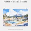 07 - Lassen Volcanic National Park Watercolor - Horizontal Art - Digital Download - Print Size.jpg
