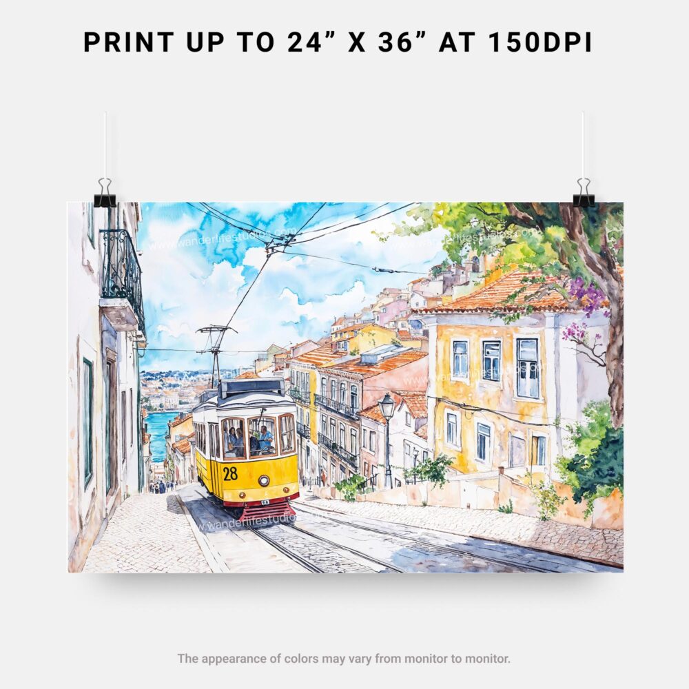 07 - Lisbon Watercolor Art - Horizontal Art - Digital Download - Print Size .jpg 07 - Lisbon Watercolor Art - Horizontal Art - Digital Download - Print Size .jpg