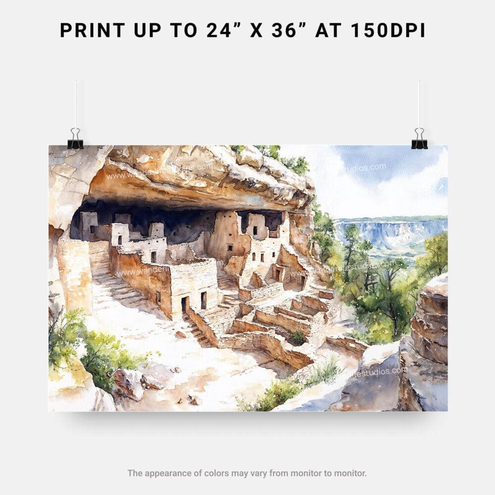 07 - Mesa Verde National Park Watercolor - Horizontal Art - Digital Download - Print Size.jpg 07 - Mesa Verde National Park Watercolor - Horizontal Art - Digital Download - Print Size.jpg