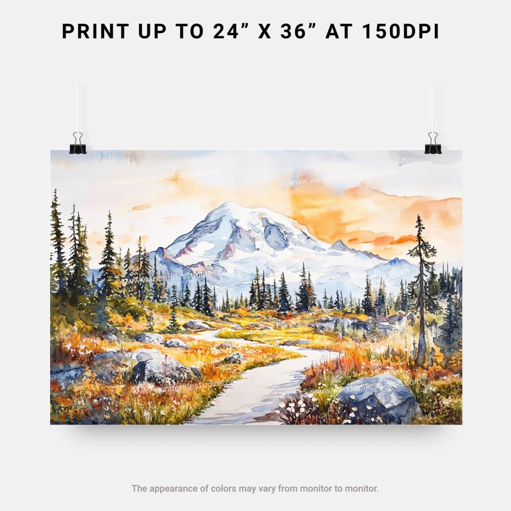 07 - Mount Rainier National Park Watercolor - Horizontal Art - Digital Download - Print Size.jpg 07 - Mount Rainier National Park Watercolor - Horizontal Art - Digital Download - Print Size.jpg
