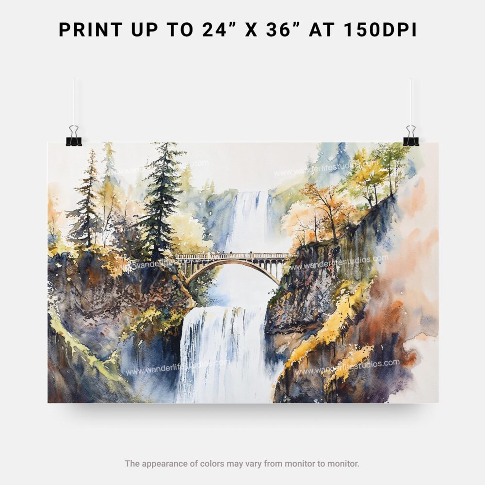 07 - Multnomah Falls Watercolor - Horizontal Art - Digital Download - Print Size.jpg 07 - Multnomah Falls Watercolor - Horizontal Art - Digital Download - Print Size.jpg