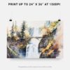 07 - Multnomah Falls Watercolor - Horizontal Art - Digital Download - Print Size.jpg