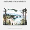 07 - Olympic National Park Watercolor - Horizontal Art - Digital Download - Print Size .jpg