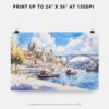 07 - Porto Portugal Watercolor Art - Horizontal Art - Digital Download - Print Size .jpg