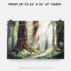 07 - Redwood National Park Watercolor - Horizontal Art - Digital Download - Print Size.jpg