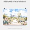 07 - Saguaro National Park Watercolor - Horizontal Art - Digital Download - Print Size.jpg