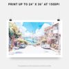 07 - San Francisco Lombard Street Watercolor Art - Horizontal Art - Digital Download - Print Size .jpg