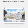 07 - San Francisco Painted Ladies Watercolor Art - Horizontal Art - Digital Download - Print Size .jpg