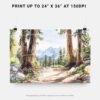07 - Sequoia National Park Watercolor - Horizontal Art - Digital Download - Print Size.jpg