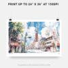 07 - Tokyo Tower Watercolor Art - Horizontal Art - Digital Download - Print Size .jpg