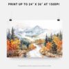 07 - White Mountains National Park Watercolor - Horizontal Art - Digital Download - Print Size.jpg