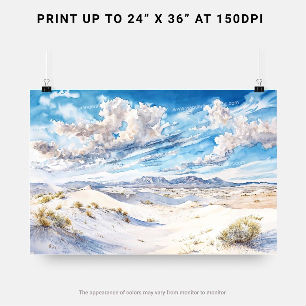07 - White Sands National Park Watercolor - Horizontal Art - Digital Download - Print Size.jpg 07 - White Sands National Park Watercolor - Horizontal Art - Digital Download - Print Size.jpg