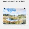 07 - Yellowstone National Park Watercolor - Horizontal Art - Digital Download - Print Size .jpg