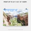 07 - Zion National Park Watercolor - Horizontal Art - Digital Download - Print Size.jpg