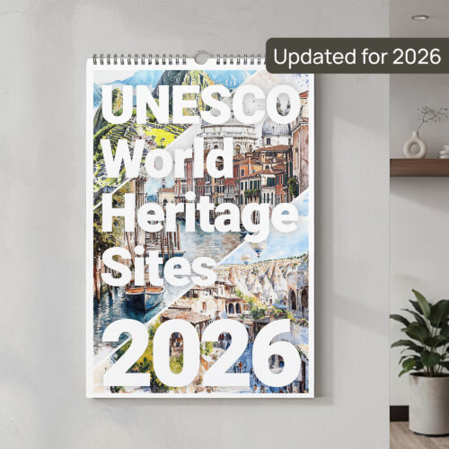2026 UNESCO World Heritage Sites Wall Calendar - 11"x17"