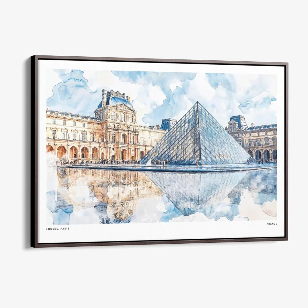 01 - 00 - Framed Louvre Watercolor - Horizontal Canvas Print - Main.jpg 01 - 00 - Framed Louvre Watercolor - Horizontal Canvas Print - Main.jpg