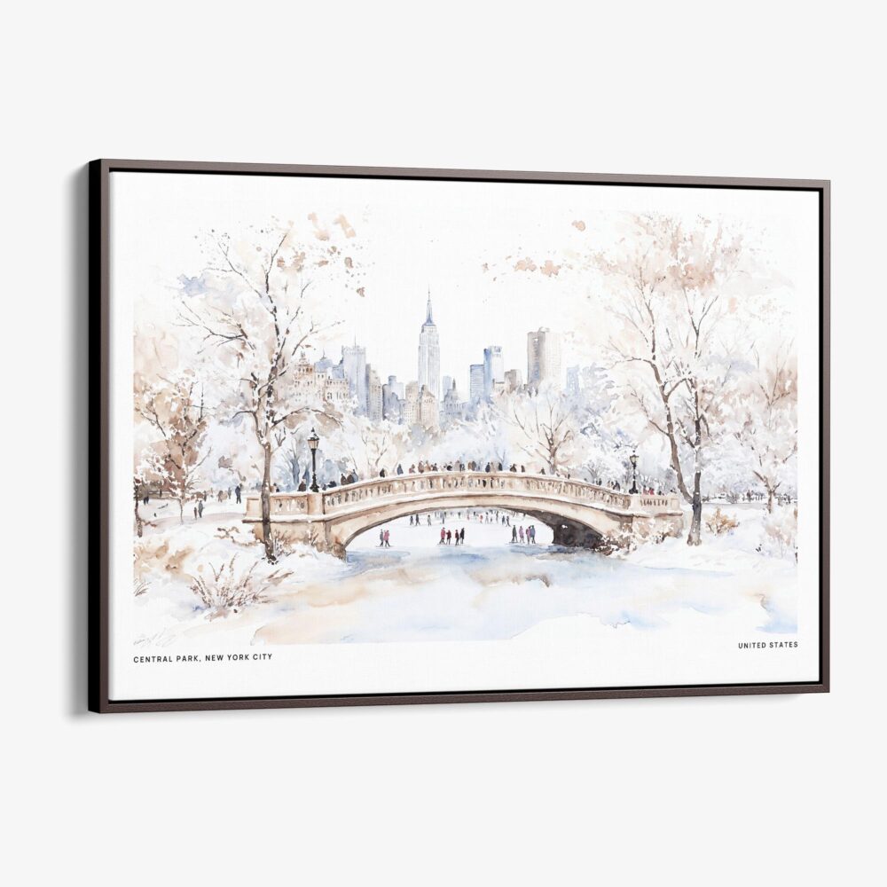 01 - 00 - Framed New York Central Park in Winter Watercolor - Horizontal Canvas Print - Main.jpg 01 - 00 - Framed New York Central Park in Winter Watercolor - Horizontal Canvas Print - Main.jpg