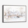 01 - 00 - Framed New York Central Park in Winter Watercolor - Horizontal Canvas Print - Main.jpg