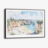 01 - 00 - Framed Portugal Algarve Watercolor - Horizontal Canvas Print - Main.jpg