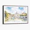 01 - 00 - Framed Rome Vitrus Capitol Watercolor - Horizontal Canvas Print - Main.jpg