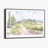 01 - 00 - Framed Tuscany Watercolor - Horizontal Canvas Print - Main.jpg