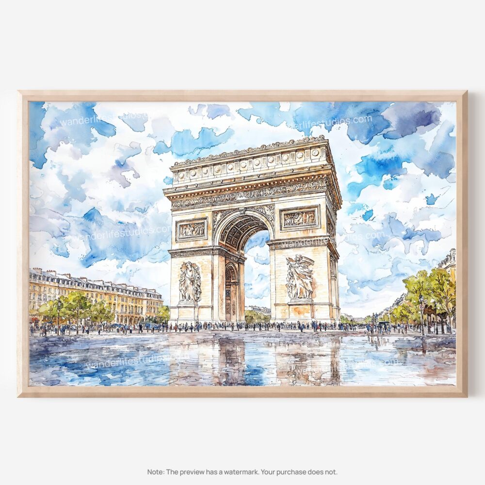 01 - 01 - Arc De Triomphe Watercolor - Horizontal Art - Digital Download - Main.jpg 01 - 01 - Arc De Triomphe Watercolor - Horizontal Art - Digital Download - Main.jpg