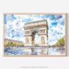 01 - 01 - Arc De Triomphe Watercolor - Horizontal Art - Digital Download - Main.jpg