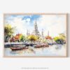 01 - 01 - Bangkok Wat Arun Temple of Dawn Watercolor - Horizontal Art - Digital Download - Main.jpg