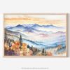 01 - 01 - Blue Ridge Mountains Watercolor - Horizontal Art - Digital Download - Main.jpg
