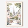 01 - 01 - Cozy Paris Cafe Streetscene with Eiffel Tower Watercolor@2x Art - Digital Download - Main.jpg