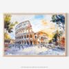 01 - 01 - Rome Colosseum Watercolor - Horizontal Art - Digital Download - Main.jpg