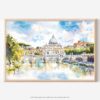 01 - 01 - Rome Vitrus Capitol Watercolor - Horizontal Art - Digital Download - Main.jpg