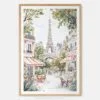 01 - Cozy Paris Cafe Streetscene with Eiffel Tower Watercolor@2x Art Print - Main - Vertical.jpg
