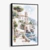 01 - Framed Amalfi - Watercolor Canvas Print - Vertical - Main.jpg