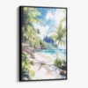01 - Framed American Samoa National Park Watercolor Canvas Print - Vertical - Main.jpg