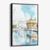 01 - Framed Amritsar Golden Temple Watercolor Canvas Print - Vertical - Main.jpg