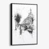 01 - Framed Amsterdam - Pencil Drawing - 2 Canvas Print - Vertical - Main.jpg
