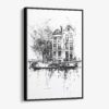 01 - Framed Amsterdam - Pencil Drawing - 3 Canvas Print - Vertical - Main.jpg