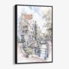 01 - Framed Amsterdam - Watercolor 1 Canvas Print - Vertical - Main.jpg