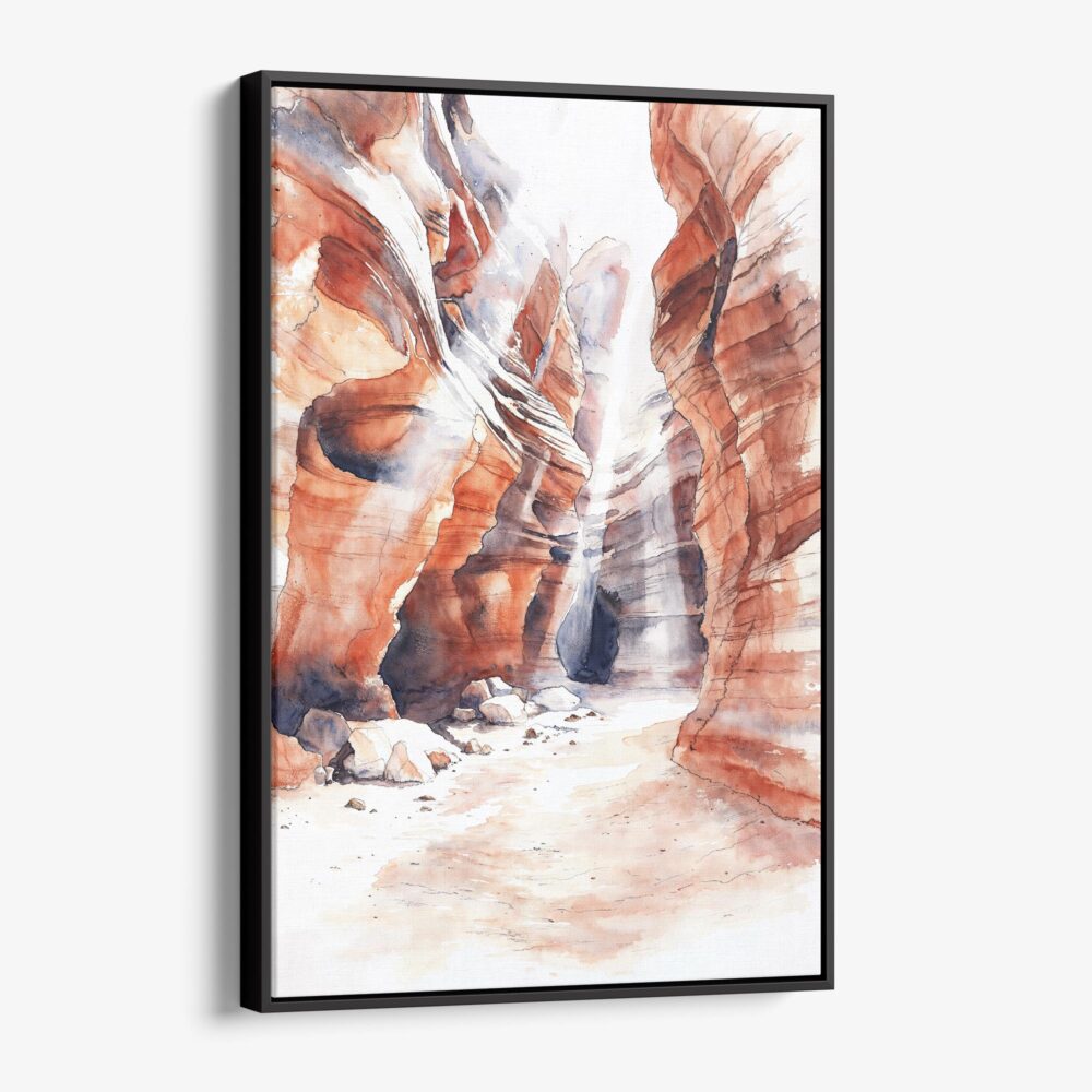 01 - Framed Antelope Canyon Watercolor Canvas Print - Vertical - Main.jpg 01 - Framed Antelope Canyon Watercolor Canvas Print - Vertical - Main.jpg