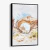 01 - Framed Arches National Park Watercolor Canvas Print - Vertical - Main.jpg