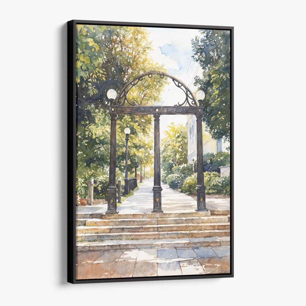 01 - Framed Athes Georgia Arch Watercolor Canvas Print - Vertical - Main.jpg 01 - Framed Athes Georgia Arch Watercolor Canvas Print - Vertical - Main.jpg