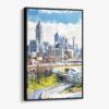 01 - Framed Atlanta Skyline Watercolor Canvas Print - Vertical - Main.jpg