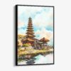 01 - Framed Bali Temple Watercolor Canvas Print - Vertical - Main.jpg