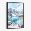 01 - Framed Banff National Park Watercolor Canvas Print - Vertical - Main.jpg