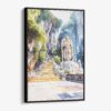 01 - Framed Batu Caves Watercolor Canvas Print - Vertical - Main.jpg