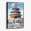 01 - Framed Beijing Forbidden City Watercolor Canvas Print - Vertical - Main.jpg